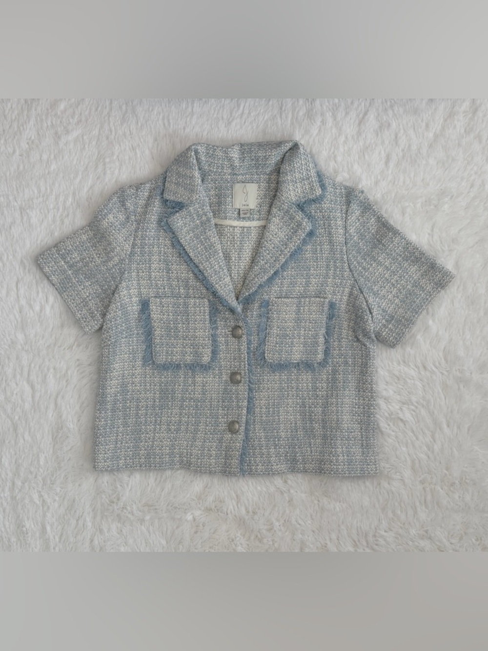 Joie Short Sleeve Tweed Jacket, XS